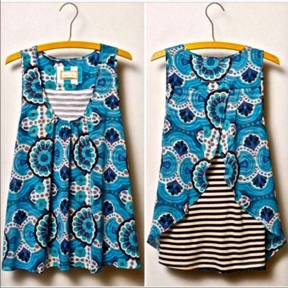 {Anthro} Meadow Rue Floral Merlon Tank - Picture 1 of 3